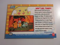 Don't Cry Togepi Pikachu's Vacation Topps Pokemon Card LP - Image 2