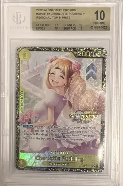 One Piece Card Game Charlotte Pudding OP03-112 Championship Top 64 BGS 10 ENG - Image 2