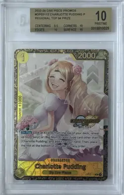 One Piece Card Game Charlotte Pudding OP03-112 Championship Top 64 BGS 10 ENG - Image 3