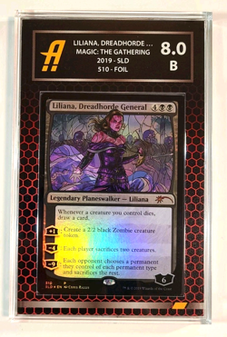 MTG Card Liliana, Dreadhorde General Stained Glass SLD Graded Ambr 8 Red Hexes - Image 1