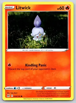 Litwick - Lost Origin 024/196 Yuka Morii Pokemon Card NM - Image 1