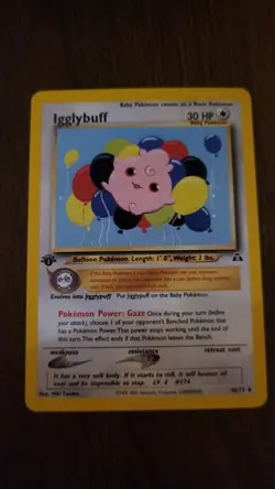 Pokemon Card: Neo Discovery 1st Edition Uncommon: Igglybuff 40/75 - Image 1