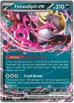 Pokemon TCG Fezandipiti ex 038/064 Shrouded Fable Double Rare Holo Card - Image 1