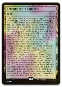 Terramorphic Expanse (Full-Text Lands) #585 (Foil) NM Secret Lair Drop Magic MTG - Image 1