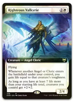 Righteous Valkyrie (Extended Art) #338 (Foil) (NM) Kaldheim KHM Magic MTG - Image 1