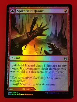 1x Spikefield Hazard & Spikefield Cave | FOIL | Zendikar Rising | MTG Magic - Image 1