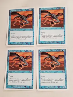 MTG Playset 4x Fighting Drake (7th Edition/Blue/U) - BGM - Image 1