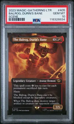 PSA 10 - Balrog, Durin's Bane - Borderless - MTG Lord of the Rings #405 - GEM MT - Image 1