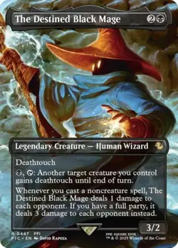~ The Destined Black Mage (Borderless) ~ NM Foil ~ ~ MTG ~ - Image 1