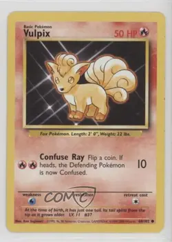 Vulpix (HP Error Corrected) 1999-2000 Printing Pokemon Base Set #68 1999 - Image 1
