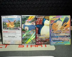 2019 Pokemon Black Star GX Snorlax Eevee Tag Team Full Art & Snorlax V - Image 1