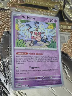 Pokemon Singles Reverse Holo Mr. Mime Rare SV: Scarlet & Violet 151 122/165 NM - Image 1