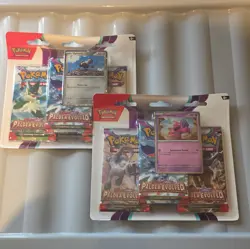 Pokemon TCG | Paldea Evolved Triple Blister x2 | Varoom & Tinkatink Promo - Image 1