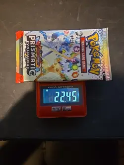 22.45g HEAVY Prismatic Evolutions Pokemon Sealed Booster Pack New - Image 1