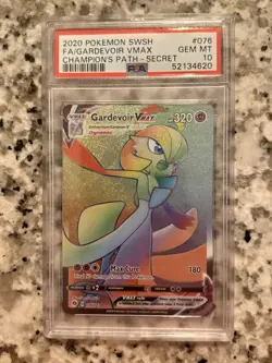 2020 POKEMON SWORD SHIELD CHAMP'S PATH SECRET FULL ART/GARDEVOIR VMAX PSA 10 067 - Image 1