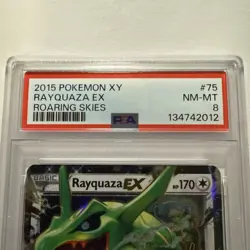2015 Pokemon XY Rayquaza EX 75/108 Roaring Skies Holo Ultra Rare PSA 8 NM-MT #75 - Image 3