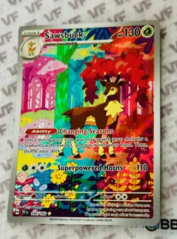 Pokemon TCG Sawsbuck 166/162 Sv05: Temporal Forces Illustration Rare Holo IR Alt - Image 2