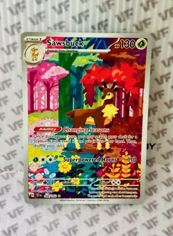 Pokemon TCG Sawsbuck 166/162 Sv05: Temporal Forces Illustration Rare Holo IR Alt - Image 5