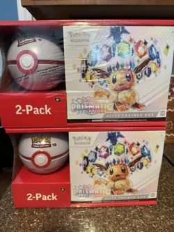 2 Pokemon TCG Sams Club Prismatic ETB and Pokeball Bundle Sealed! SHIPS TODAY! - Image 1
