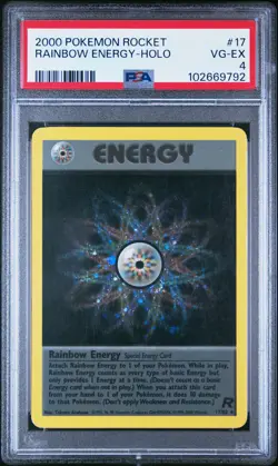 2000 POKEMON ROCKET #17 RAINBOW ENERGY-HOLO PSA 4 - Image 1
