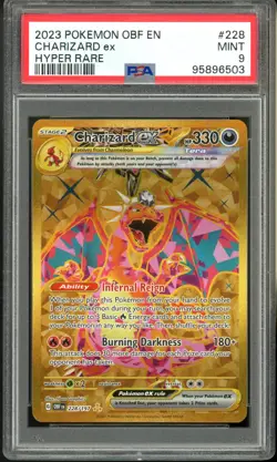 2023 Pokemon Obsidian Flames 228 Charizard EX Hyper Rare PSA 9 Mint - Image 1