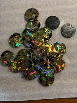 Pokemon Game Pikachu Holographic Plastic Coins. Lot Of 24 - Image 1