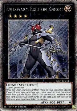 Evilswarm Exciton Knight - Platinum Secret Rare 1st Ed. RA04-EN212 - NM - YuGiOh - Image 1