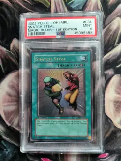 Yu-Gi-Oh Snatch Steal MRL-036 Magic Ruler Ultra Rare 1st Edition PSA 9 Mint - Image 1