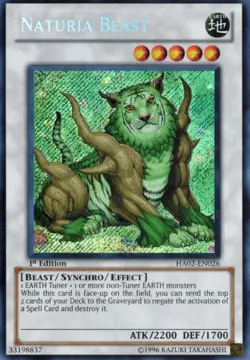 Yu-Gi-Oh! Naturia Beast 1st Ed. HA02-EN026 Secret Rare NM/LP x1 - Image 1