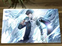 YGO Playmat Kaiba Seto & Blue-eyes White Dragon Card Game Mat TCG CCG Mat - Image 1