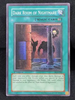 YuGiOh Dark Room Of Nightmare Lightly Played PGD-082 1st Edition Super Rare LP - Image 1