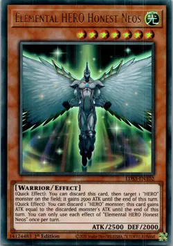 Yugioh Elemental HERO Honest Neos LDS3-EN102 1st Edition Ultra Rare NM - Image 1