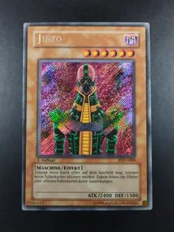 YUGIOH 2003 | JINZO | PSV-G000 | 1ST EDT GERMAN | SECRET RARE | DAMAGED - Image 1