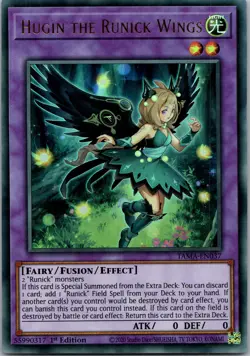 Yugioh Hugin the Runick Wings TAMA-EN037 1st Edition Ultra Rare NM - Image 1