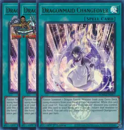 Yugioh! 3x Dragonmaid Changeover BLMM-EN067 Emblazoned Ultra Rare 1st Ed NM - Image 1