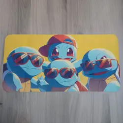 Pokemon TCG Squirtle Squad Rubber Playmat/Mousemat, Trading Card Game 60x30cm - Image 1