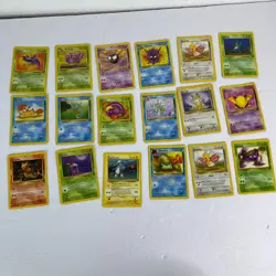 Pokemon Cards Lot of 18 Basic 1999 Non Graded Excellent Gastly Cloyster Grimer - Image 1