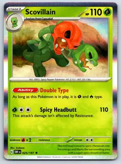 Scovillain - Holo Rare - Obsidian Flames OBF 025/197 Pokemon TCG Card - Image 1