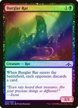 Burglar Rat FOIL Guilds of Ravnica PLD Black Common MAGIC MTG CARD ABUGames - Image 1