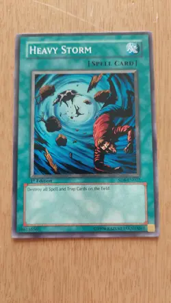 1st Edition Heavy Storm SD8-EN022 YuGiOh card (LP) - Image 2