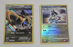 Pokemon TCG Lucario Diamond and Pearl 6/130 Reverse Holo Two Card Lot Dragonite - Image 1