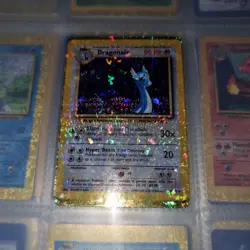 Dragonair 18/102 Base HOLO Prism Vintage Pokemon Vending Golden Sticker Card 90s - Image 5