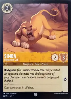 20/204 SIMBA PROTECTIVE CUB THE FIRST CHAPTER COMMON DISNEY LORCANA CARD - Image 1