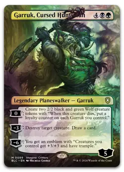Garruk, Cursed Huntsman (Borderless) #99 (Foil) (NM) Bloomburrow BLC Magic MTG - Image 1