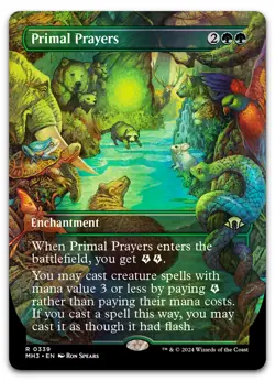 Primal Prayers (Borderless) #339 (Foil) (NM) Modern Horizons 3 MH3 Magic MTG - Image 1