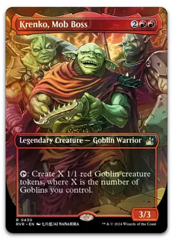 Krenko, Mob Boss (Anime Borderless) #430 (Foil) NM Ravnica Remastered Magic MTG - Image 1