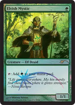 [1x] Elvish Mystic - Foil FNM 2013 Slight Play, English FNM Promos MTG Magic - Image 1