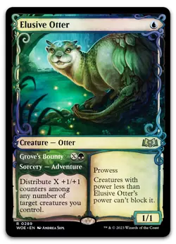 Elusive Otter (Showcase) #289 (Foil) (NM) Wilds of Eldraine WOE Magic MTG - Image 1