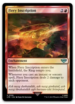 Fiery Inscription #126 (Foil) (NM) Lord of the Rings LTR Magic MTG - Image 1