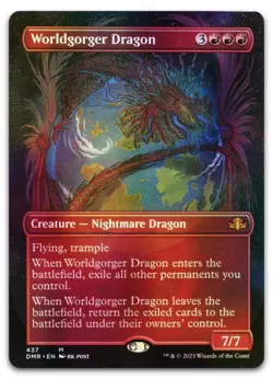 Worldgorger Dragon (Borderless) #437 (Foil) NM Dominaria Remastered Magic MTG - Image 1